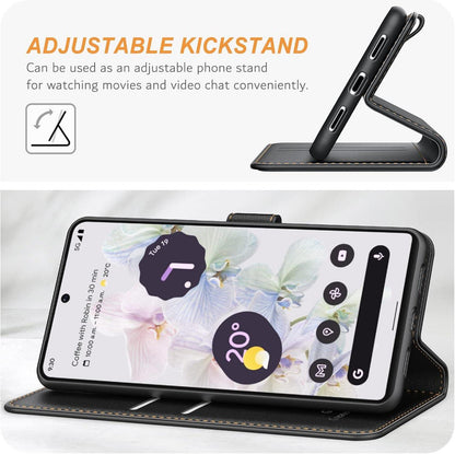 Leder Handyhülle für Google Pixel 6a Klappbar, Schwarz