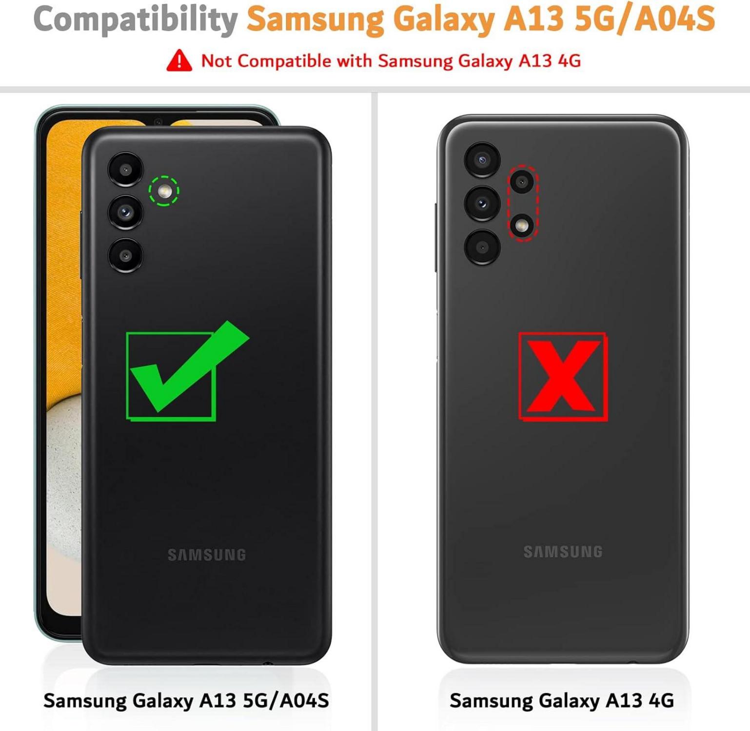 Samsung Galaxy A13 5G / A04s Leder Handyhülle Schwarz