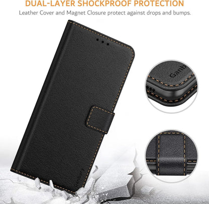 Handyhülle Samsung Galaxy A13 5G A04s Leder Flipcase Schwarz