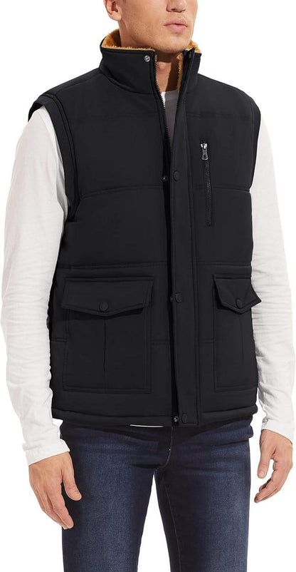 MAGCOMSEN Herren Winterweste Gefüttert Outdoor Fleeceweste