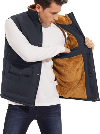 Outdoor Winterweste für Herren mit Fleece gefüttert und vielen Taschen