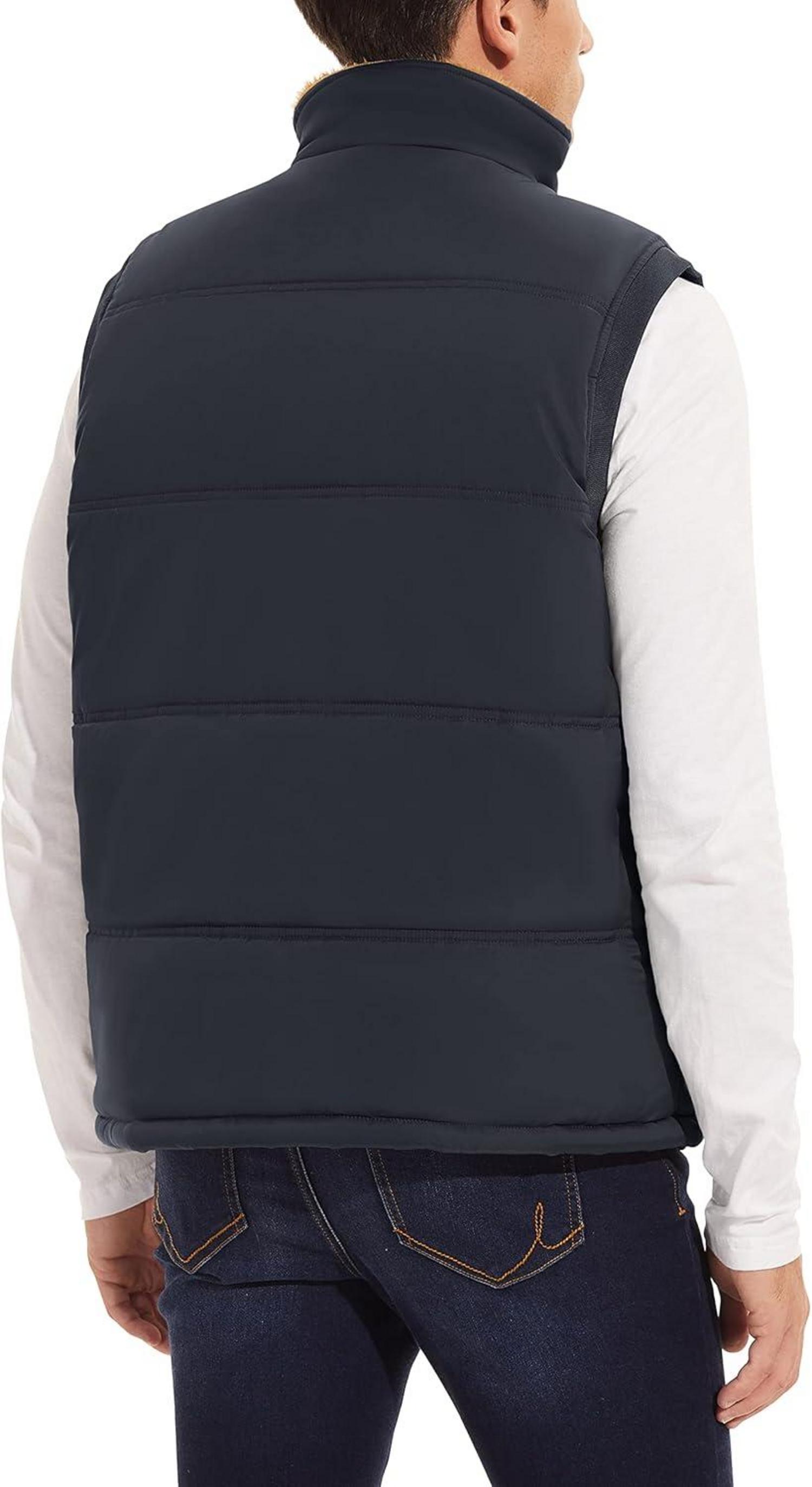 Winterweste Herren Gefüttert Outdoor Fleeceweste Multi-Taschen 3XL Dunkelgrau