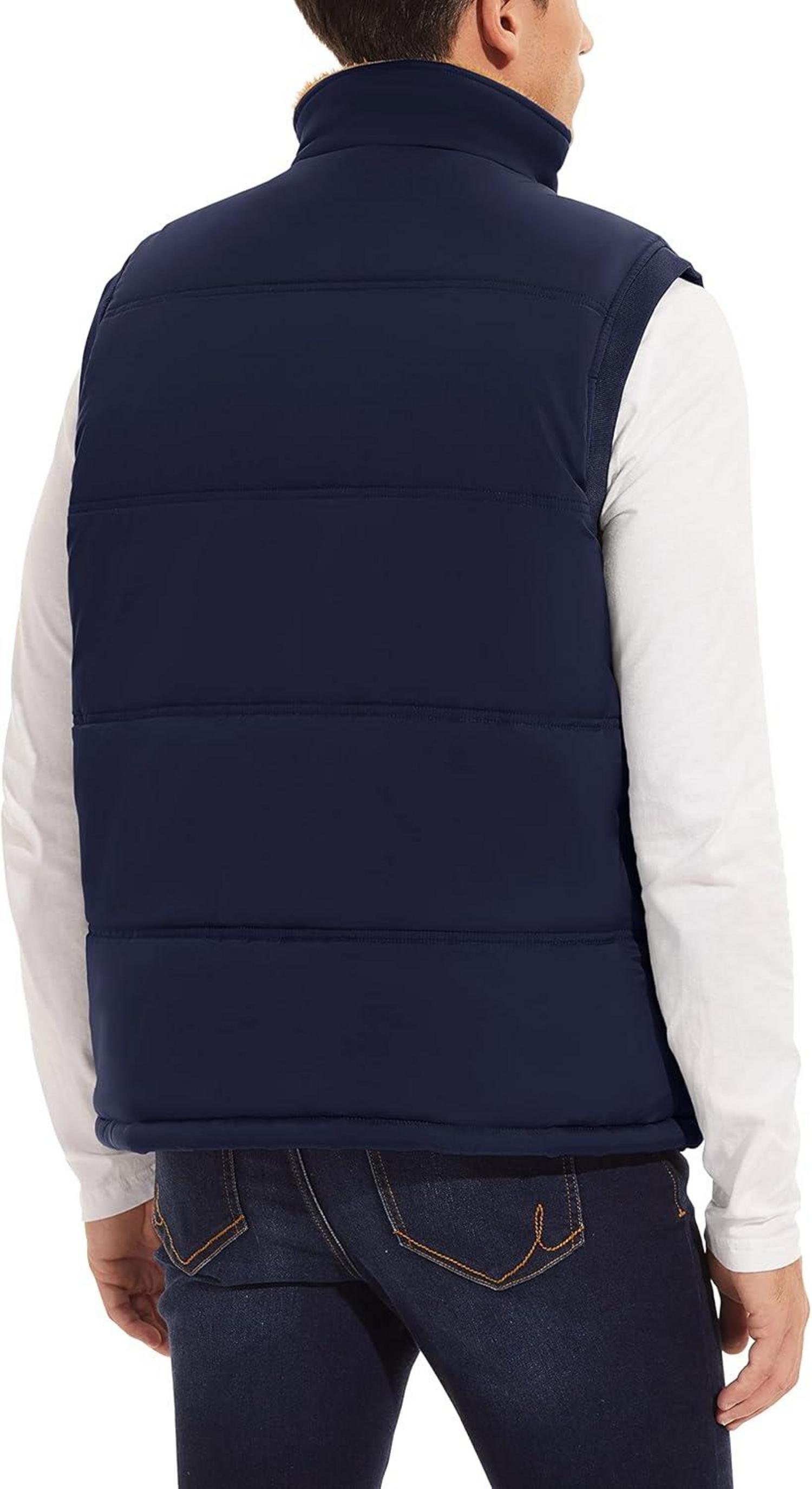 Weste Herren Gefüttert Outdoor Fleece Ärmellos Thermo XL Dunkelblau