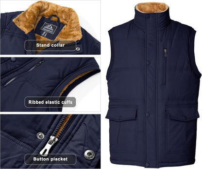 Winterweste Herren Gefüttert Ärmellos Outdoor Jacke XL Dunkelblau