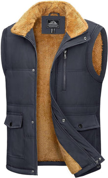 Weste Herren Winter Outdoor Gefüttert Fleece Ärmellos Stehkragen