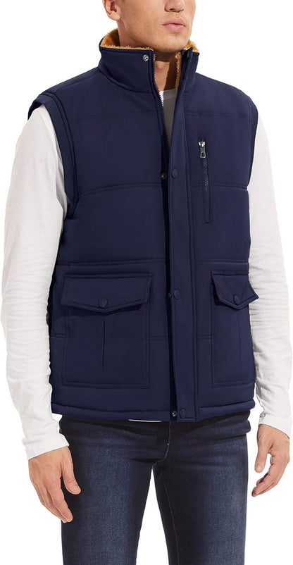 Herren Winterweste Gefüttert Outdoor Fleeceweste Thermo