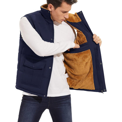 Gefütterte Fleeceweste Herren Dunkelblau – Warm & Vieltaschen