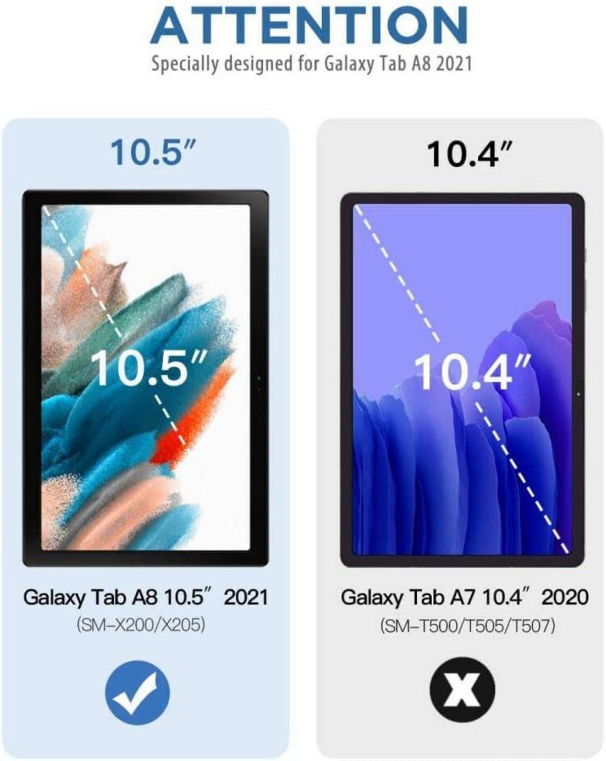 TiMOVO Galaxy Tab A8 2021 10.5 Zoll Hülle Schwarz PU Leder