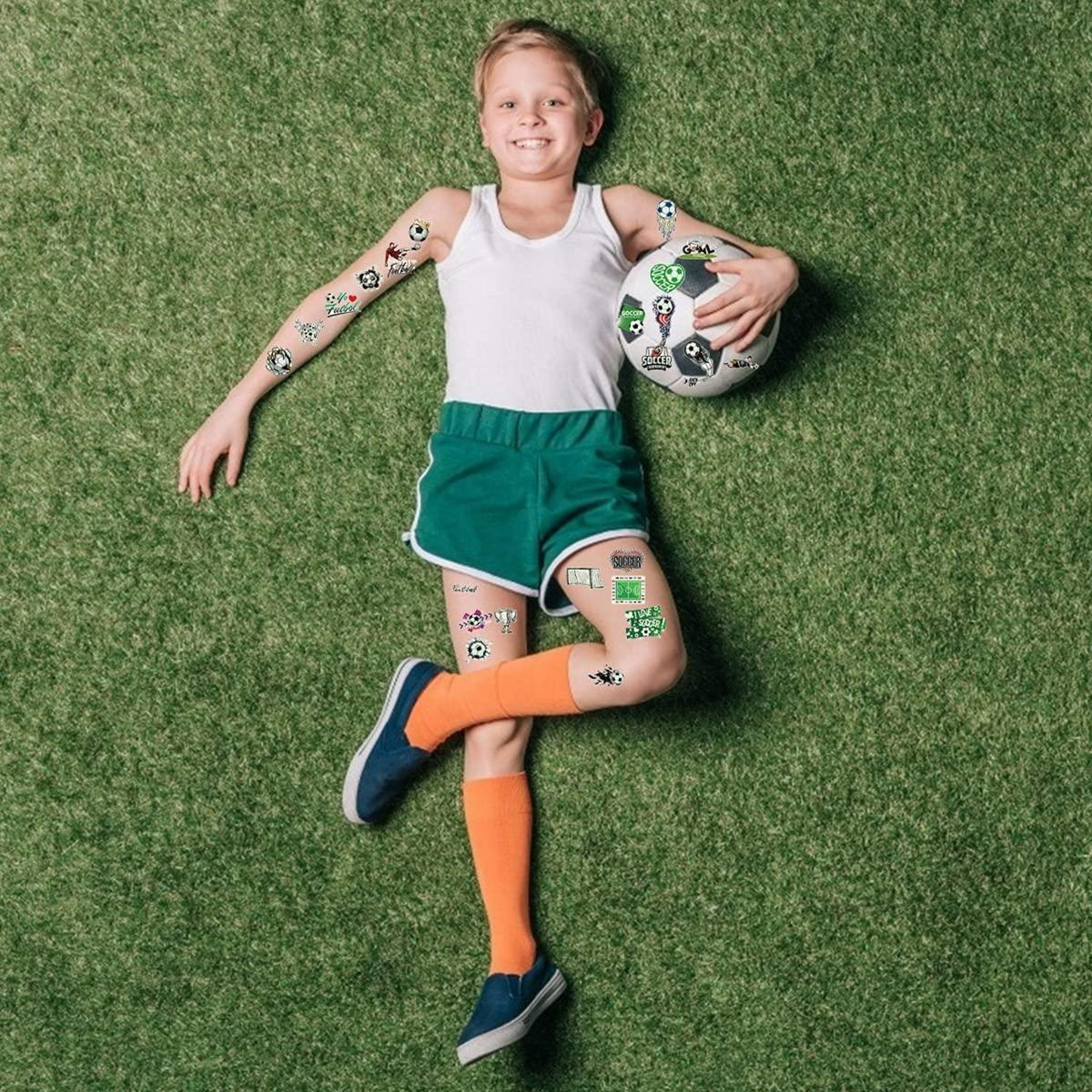 Fußball Tattoos Kinder - Leuchtende Temporäre Aufkleber Set