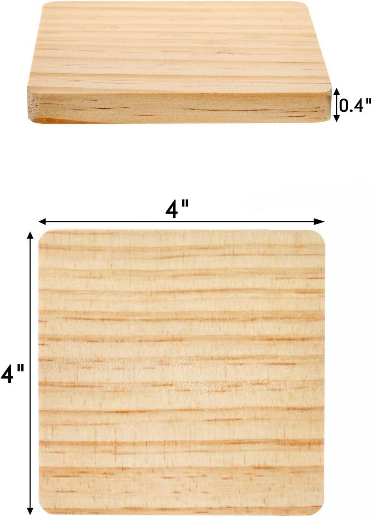 Dicunoy 20 Stück Quadratische Holzuntersetzer 10x10cm DIY