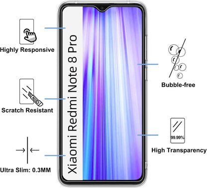 NEW'C Xiaomi Redmi Note 8 Pro Hülle mit 2x Panzerglas