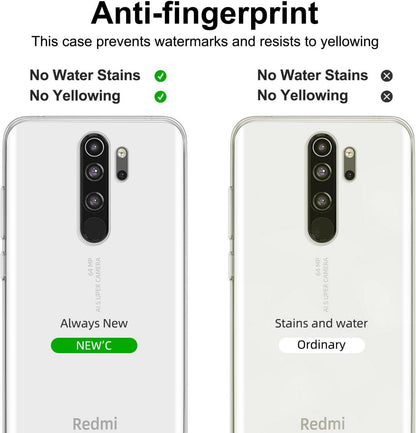 Hülle Xiaomi Redmi Note 8 Pro Ultra Transparent Silikon Schutz Glas 2x