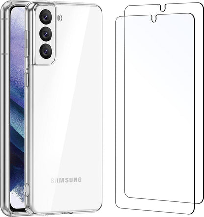 Hülle und Panzer Schutzglas für Samsung Galaxy S21 5G