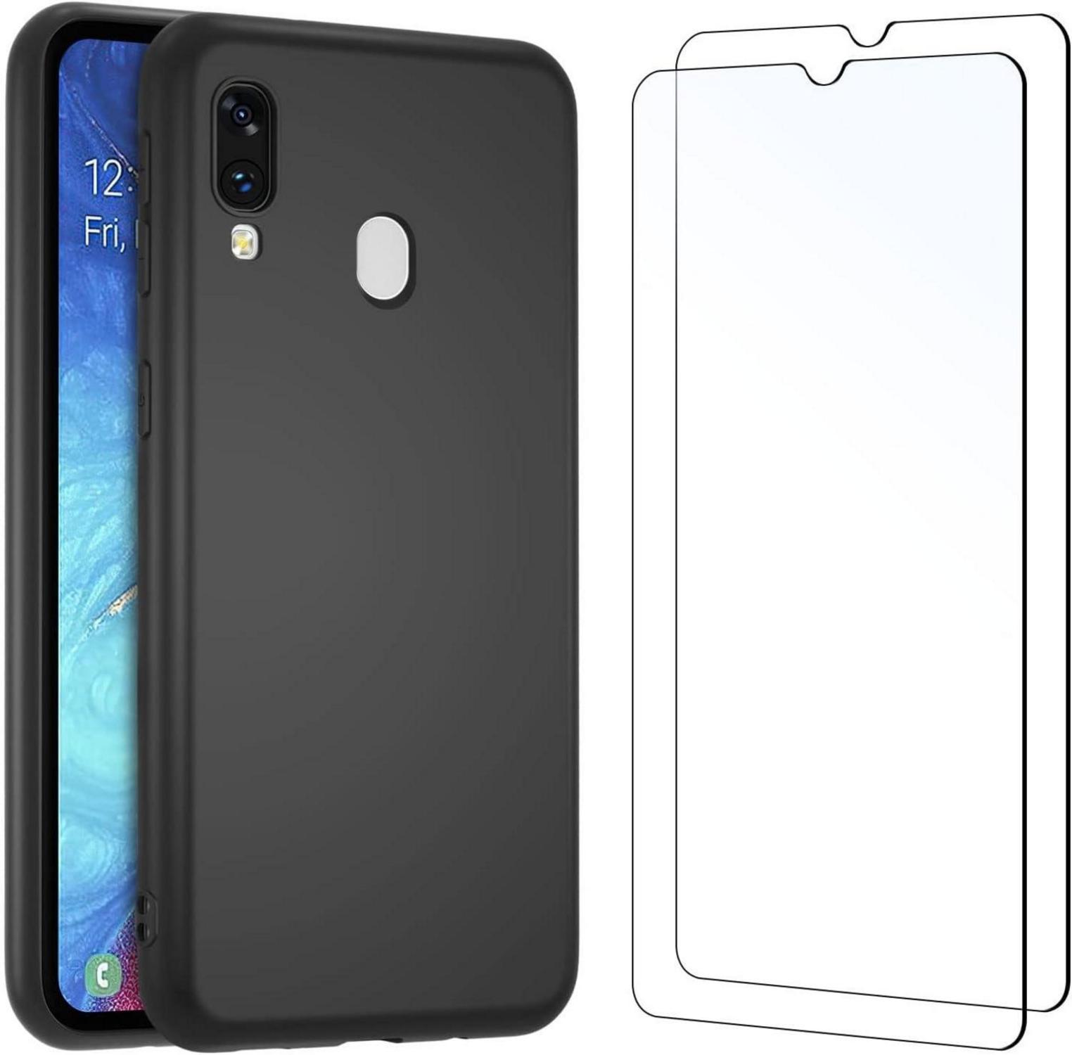 Panzer Schutzglas und Silikon Hülle für Samsung Galaxy A20e