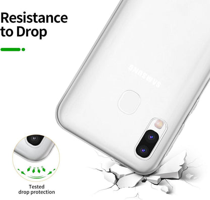 Ultra Transparente Silikonhülle + 2x Panzerglas für Samsung Galaxy A40