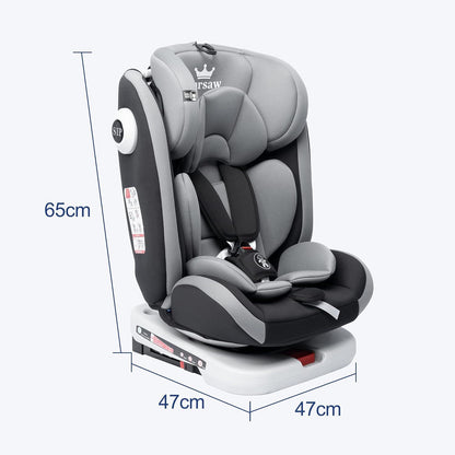 Kindersitz 360° drehbar mit ISOFIX und Ruheposition, Gruppe 0+1/2/3, 9-36
