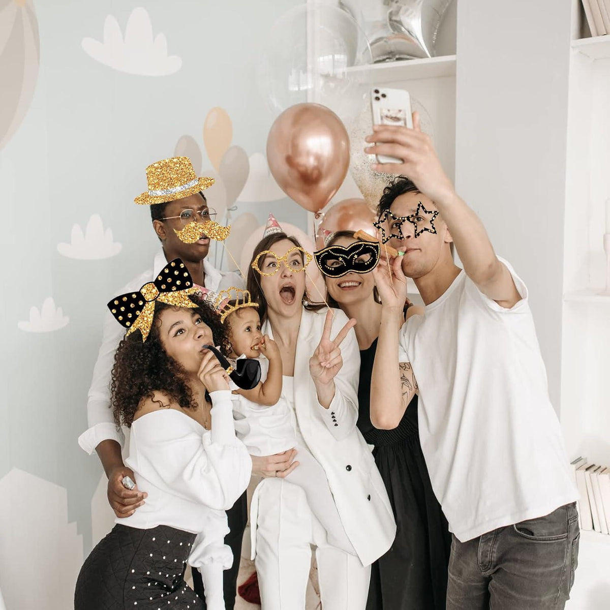 30-teilige Fotobox Requisiten Party Dekoration Hochzeit Halloween Silvester