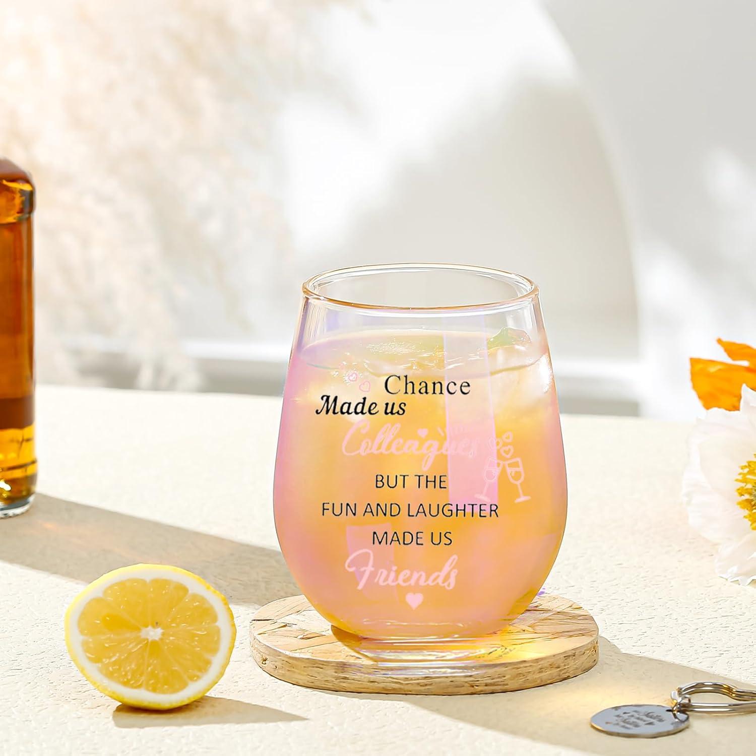 Chance made us colleagues Weinglas ohne Stiel 14 OZ