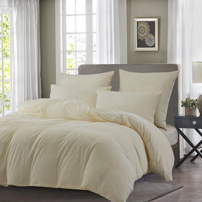 Flauschige Bettwäsche 135x200 cm - 4-teilig, Beige Creme