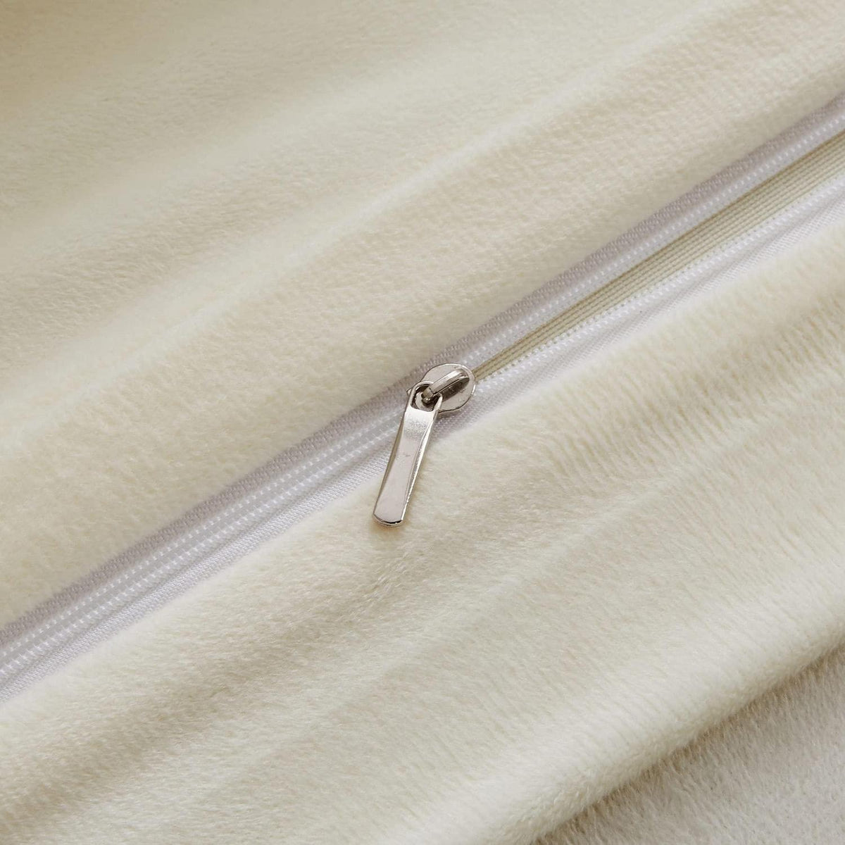 Flauschige Winterbettwäsche 135x200 cm Beige Creme Fleece Set