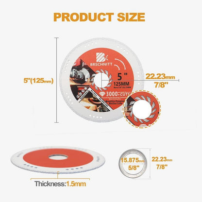Diamanttrennscheiben 125mm für Metall, 4 Stück