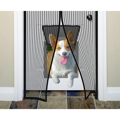 Magnetischer Fliegengitter für Balkontür, Schwarz 75x220cm
