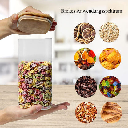 Vorratsgläser 1100ml Set Glas mit Deckel und Löffel