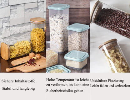 Vorratsgläser 1100ml 3er Set mit Deckel, Glasbehälter zur Aufbewahrung von Zutaten & Trockenfrüchten