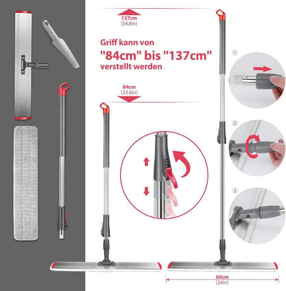 Bodenwischer Set 60cm Breit 137cm Einstellbarer