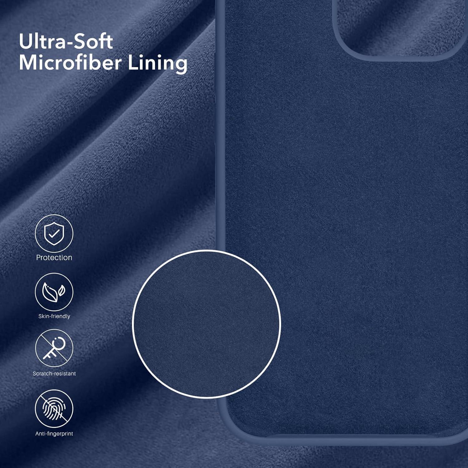 iPhone 12 12 Pro Hülle Flüssigsilikon Marineblau 3-Layer Schutzhülle