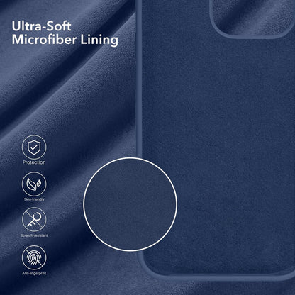 iPhone 12 12 Pro Hülle Flüssigsilikon Marineblau 3-Layer Schutzhülle