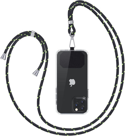 Handykette Universal zum Umhängen Schwarz Green Silikon Gadget