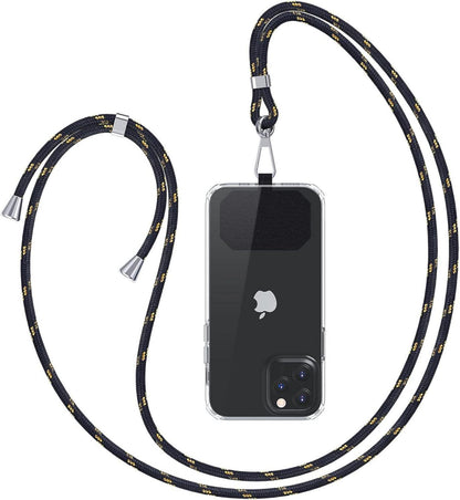 Handykette zum Umhängen - Universal Smartphone Kette Schwarz Gold