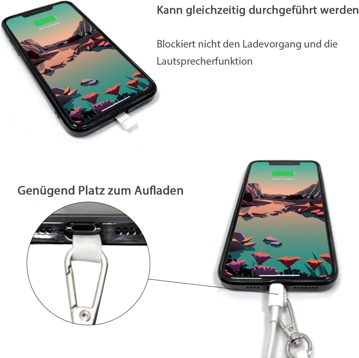 Handykette zum Umhängen Universal Smartphone Hülle Kette Schwarz Rot