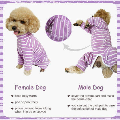 Kuoser Hundebody nach Op Kastration Hundepyjama Lila XL