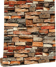 Selbstklebende Ziegel Tapete Vintage Backstein 45x600cm