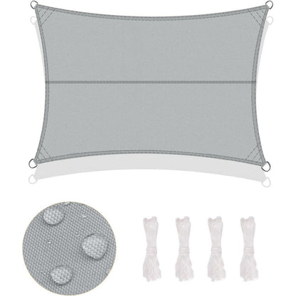 Wasserdichtes Sonnensegel Hellgrau 2.5x3.5m UV-Schutz PES Polyester