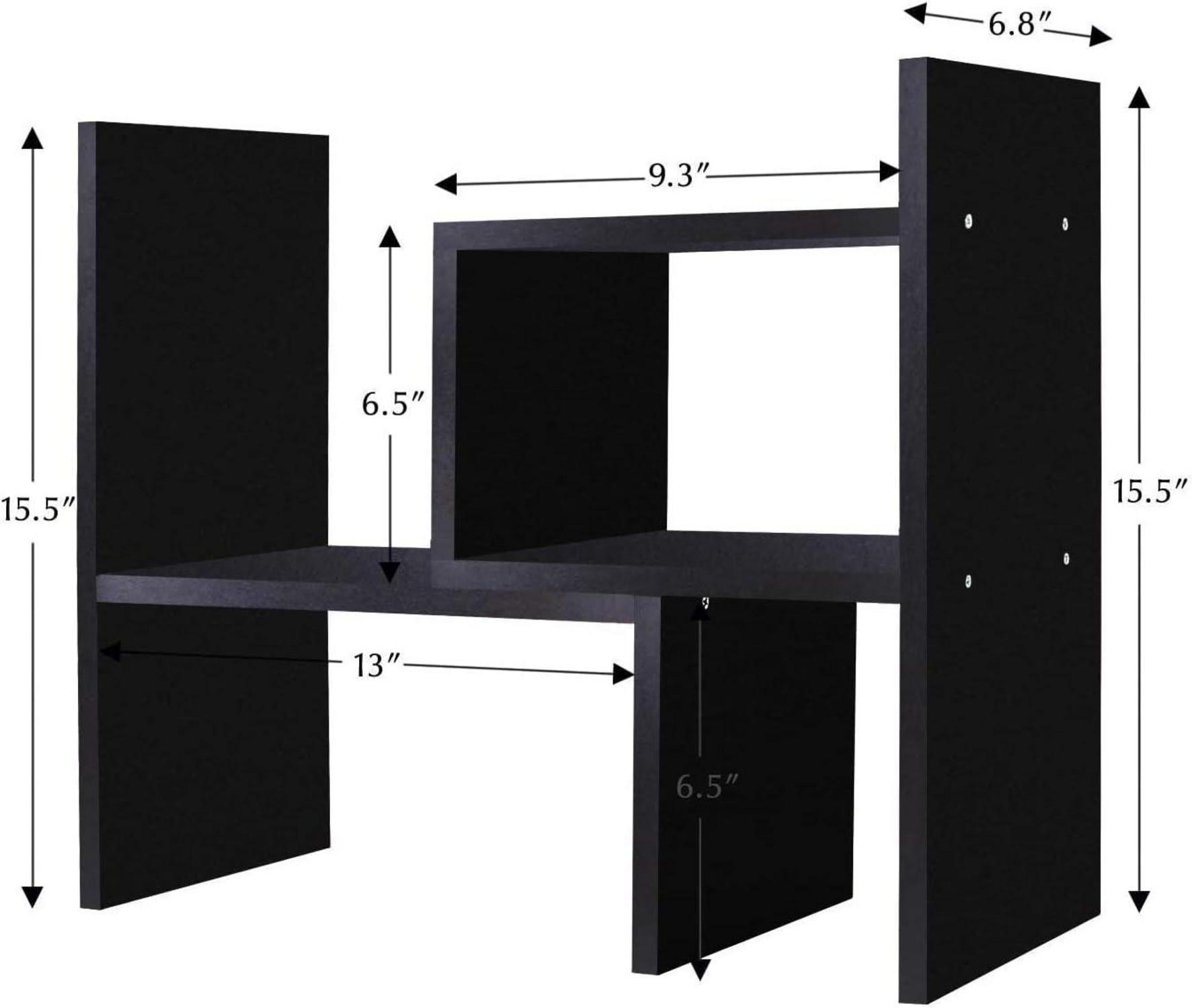 Wylnsie Desktop-Bücherregal Holz ständer Schwarz