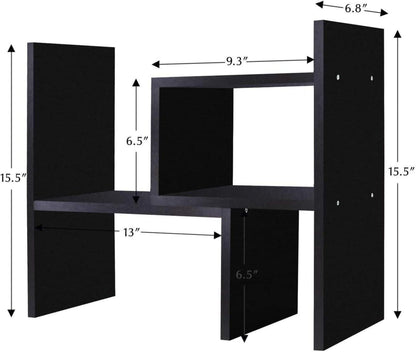 Wylnsie Desktop-Bücherregal Holz ständer Schwarz