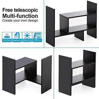 Wylnsie Desktop-Bücherregal Holz Tischregal für Home Office Schule Organizer