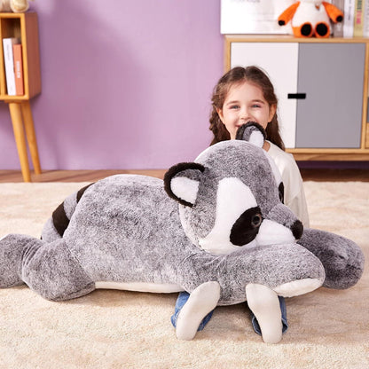 Riesiger Waschbär Kuscheltier 78cm - Flauschiges Plüschtier Geschenk