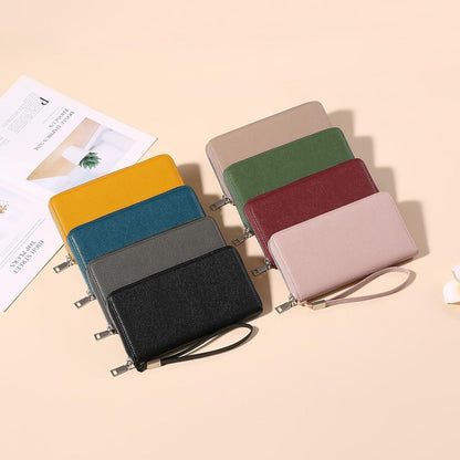 Damen Geldbörse RFID Leder große Kapazität Braun