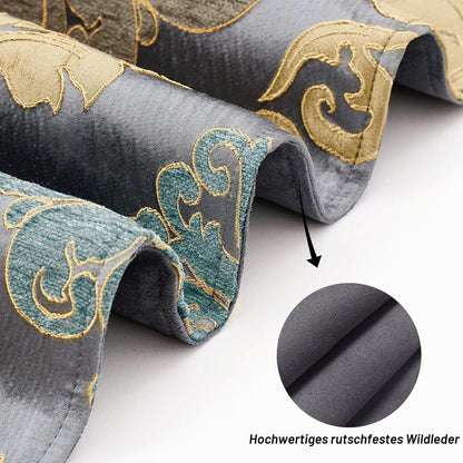 Tischläufer mit Quasten Grau Blau 33x274cm Jacquard