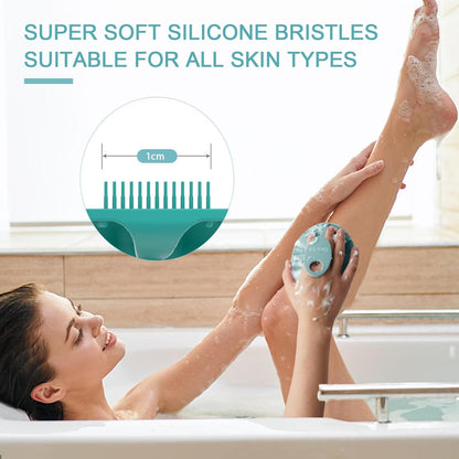 Silikon Körperbürste 2 Stück Schwarz Cyan Peeling Massage Frauen Männer Baby