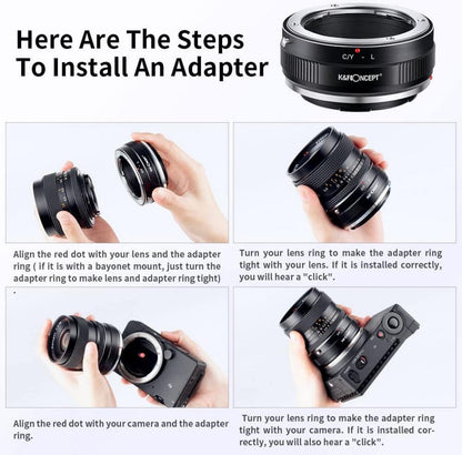 K&F Concept C/Y-L Objektivadapter für L-Mount-Kamera - Manueller Fokus