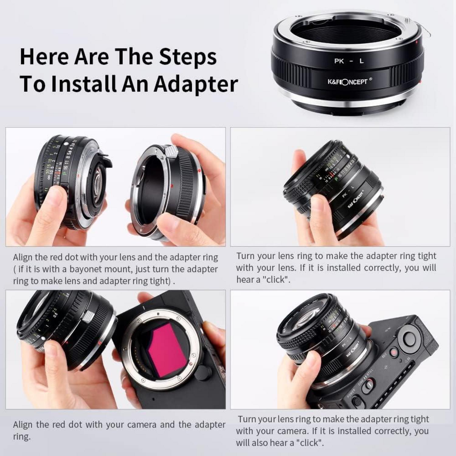 Objektivadapter PK-L für Pentax K auf L-Mount-Kamera