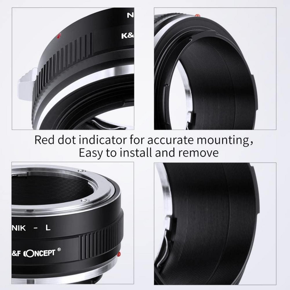 K&F Concept Objektivadapter Nikon F auf L-Mount Kameras - Manueller Fokus