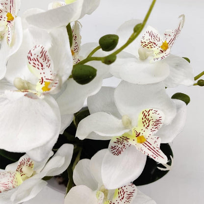 Weiße Künstliche Orchidee mit Topf - Deko Blume für Zuhause & Hochzeit