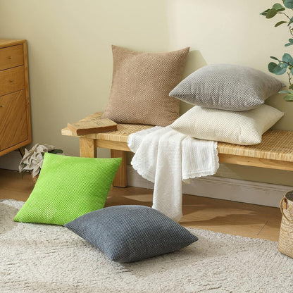 Kordsamt Kissenbezug Deko Granulat Sofakissen 40x40 cm 2er Set