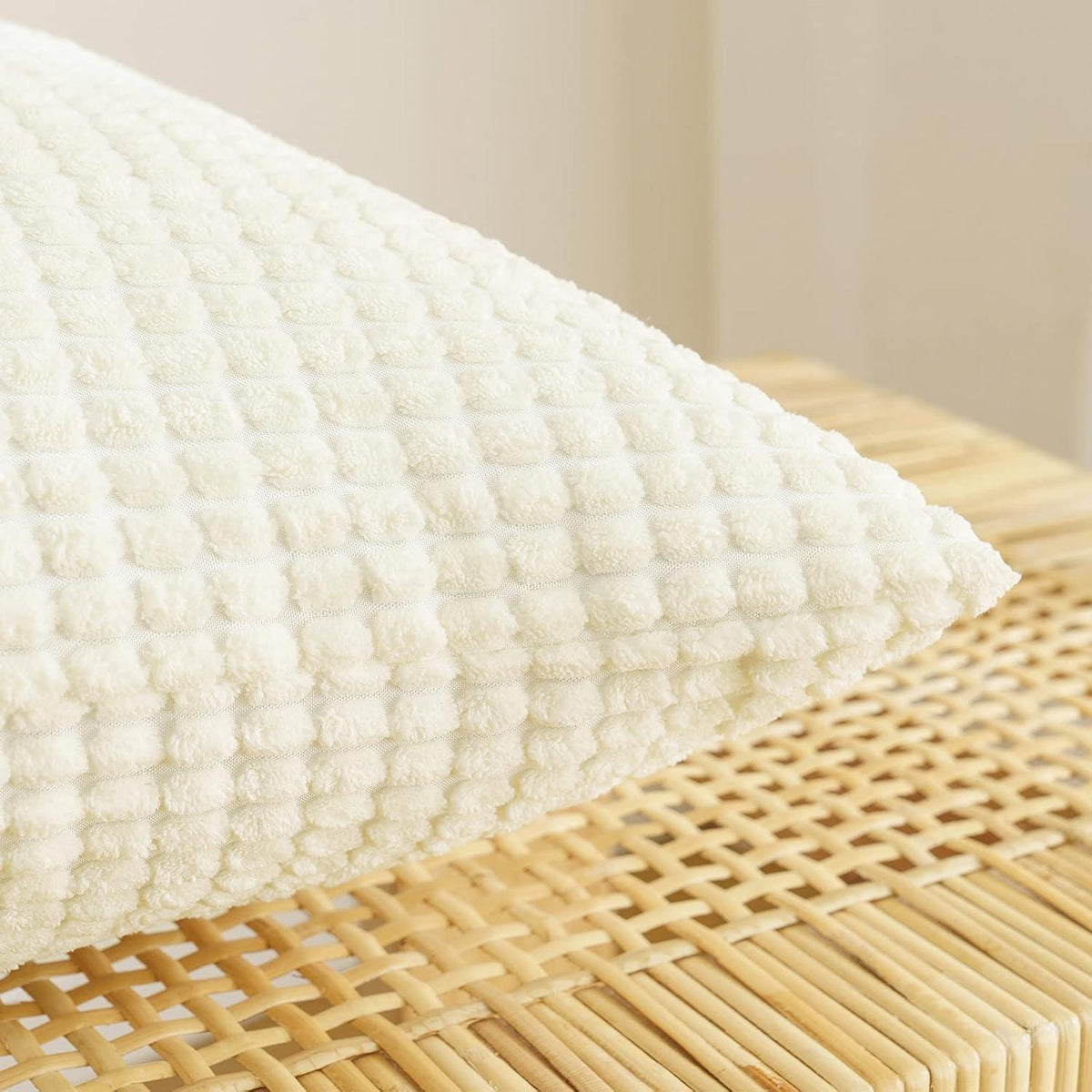 EMEMA Kordsamt Kissenbezug Granulat 2er Set 40x40cm Beige